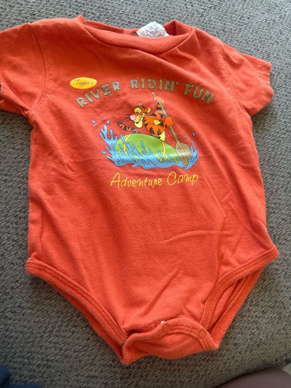 Vintage Tigger Orange 'River Ridin' Fun' Adventure Camp One-Piece